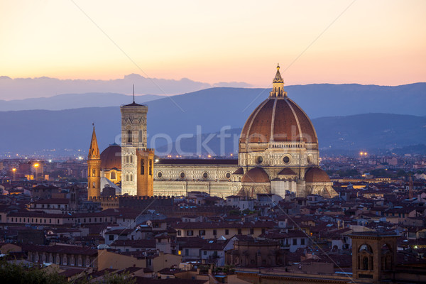 Sunst view of Cathedral Santa Maria del Fiore, Florence Stock photo © pixachi