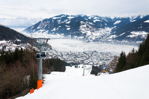 [[stock_photo]]: Câble · voiture · ski · Resort · voir
