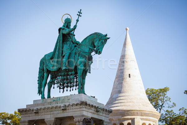 König Statue Kirche Budapest Ungarn Stock foto © pixachi