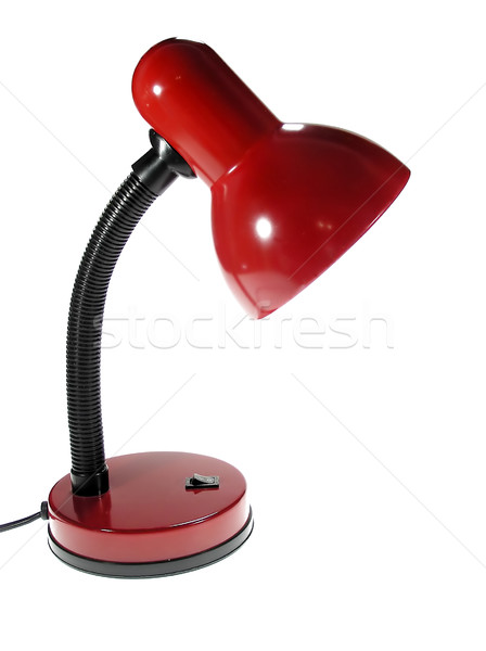 Rouge lampe isolé bureau lumière électriques [[stock_photo]] © pixelman