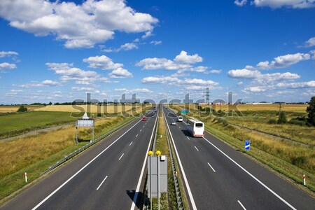 Autostrada drogowego ciężarówka autostrady prędkości kierunku Zdjęcia stock © pixelman