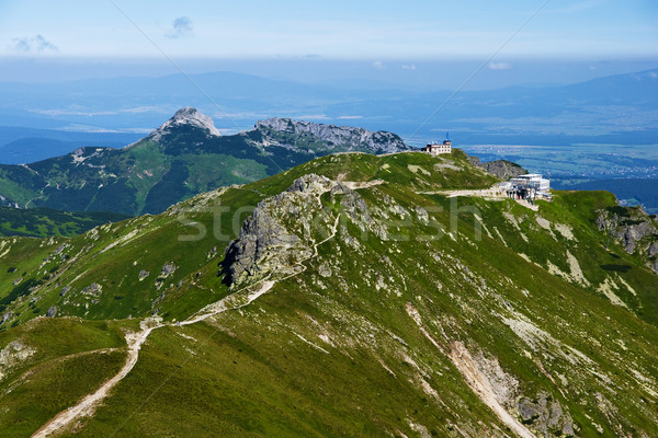 élevé câble chemin de fer herbe montagne été [[stock_photo]] © pixelman