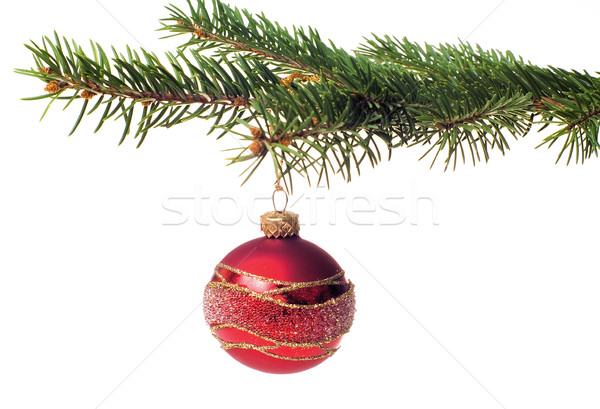 Noël verre balle arbre de noël isolé fond [[stock_photo]] © pixelman