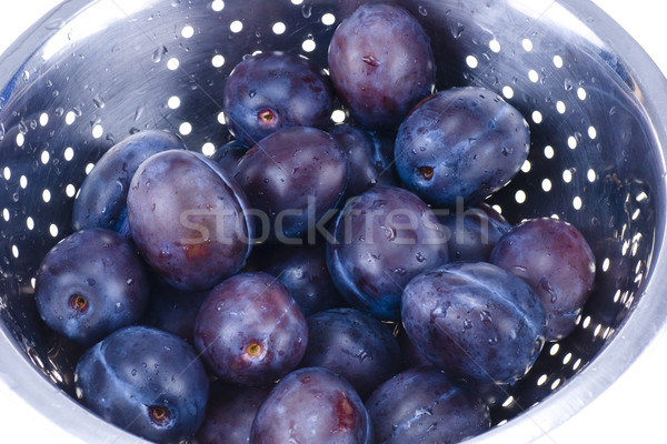  Blue plums in colander Stock photo © pixelman