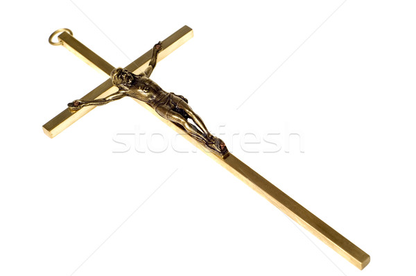 Stock foto: Kruzifix · Gold · isoliert · Metall · christ · gut