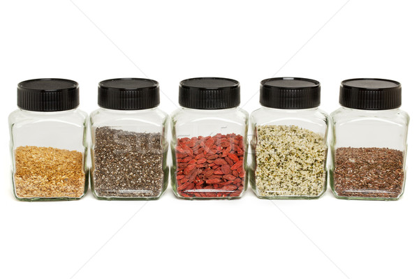 flax, chia, hemp seeds and goji Stock photo © PixelsAway