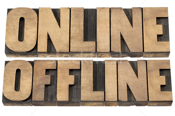 online and offline words Stock photo © PixelsAway