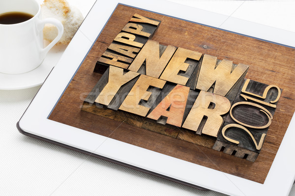 Happy new year 2015 texte vintage [[stock_photo]] © PixelsAway