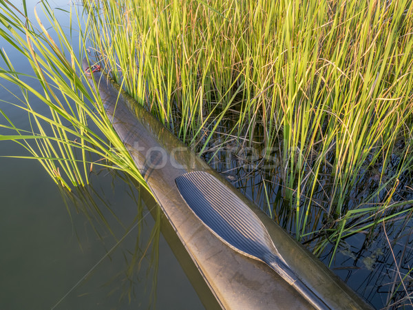 カヤック 弓 狭い レース 翼 湖 ストックフォト © PixelsAway
