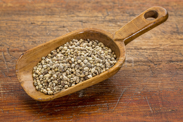 Stock photo: scoop of hemp seeds