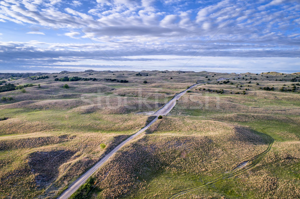 Arenoso carretera primavera paisaje manana Foto stock © PixelsAway