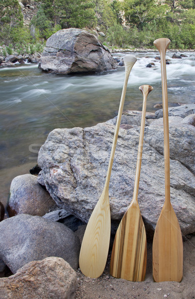canoe paddles and river Stock photo © PixelsAway