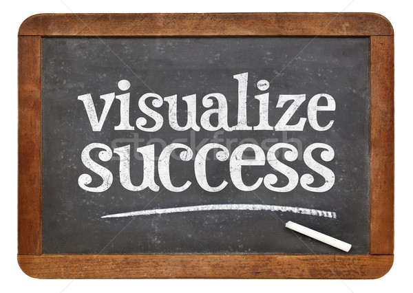 visualize success advice on blackboard Stock photo © PixelsAway