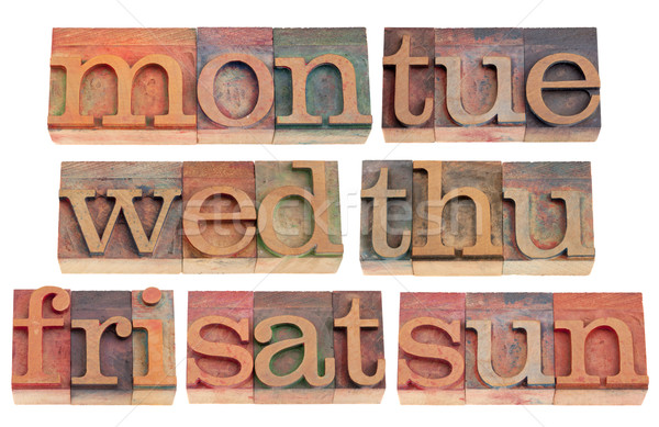 days of week in letterpress type Stock photo © PixelsAway