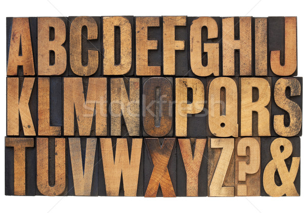 alphabet in letterpress wood type Stock photo © PixelsAway