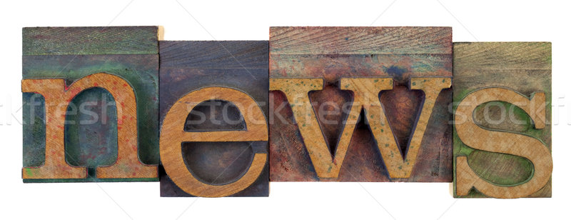 news in vintage letterpress type Stock photo © PixelsAway