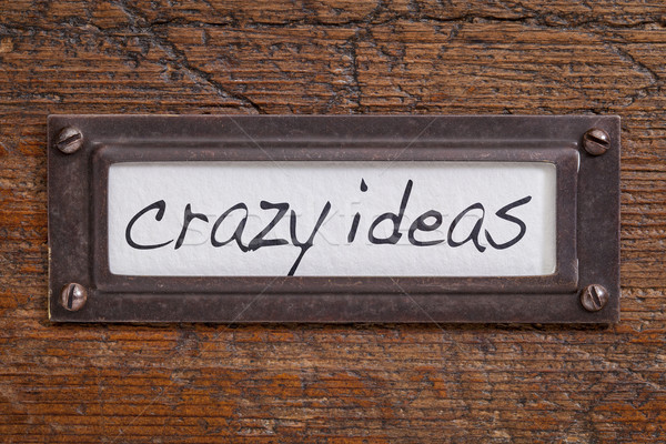 crazy ideas - file cabinet label Stock photo © PixelsAway