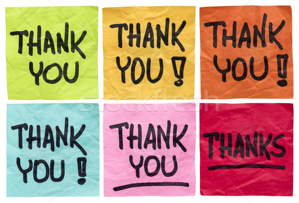 Stock photo: thank you and thanks notes
