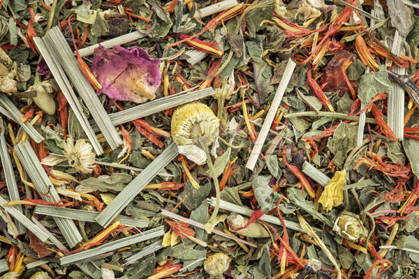Digestión té de hierbas menta hierbabuena hibisco manzanilla Foto stock © PixelsAway