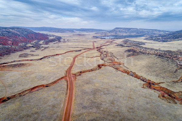 Stock photo: northern Colorado foothills aerial view