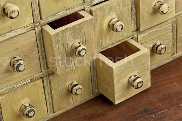 vintage apothecary drawer cabintet Stock photo © PixelsAway