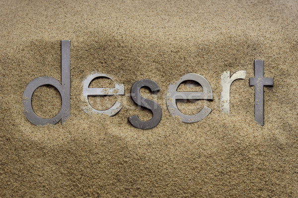 Sivatag szó klasszikus fém magasnyomás Stock fotó © PixelsAway