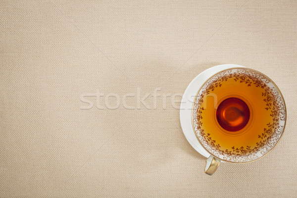 Antik csésze tea délutáni tea felső kilátás Stock fotó © PixelsAway