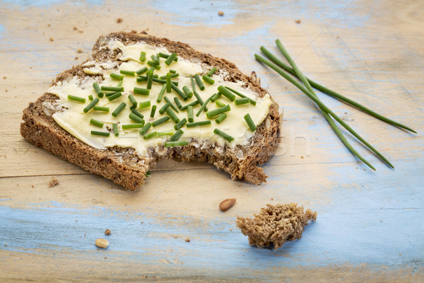 rye bread with butter and chive Stock photo © PixelsAway