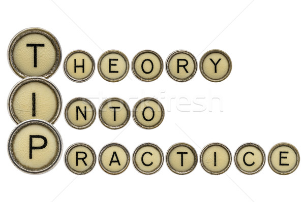 Theorie praktijk tip acroniem geïsoleerd oude Stockfoto © PixelsAway