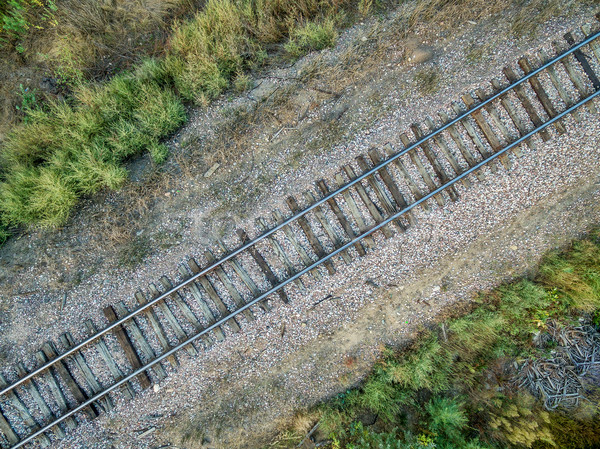 Stock photo: railroad tracks aerial view