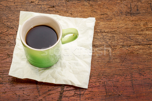 Espresso Kaffeetasse rustikal Holz grünen Tasse Stock foto © PixelsAway