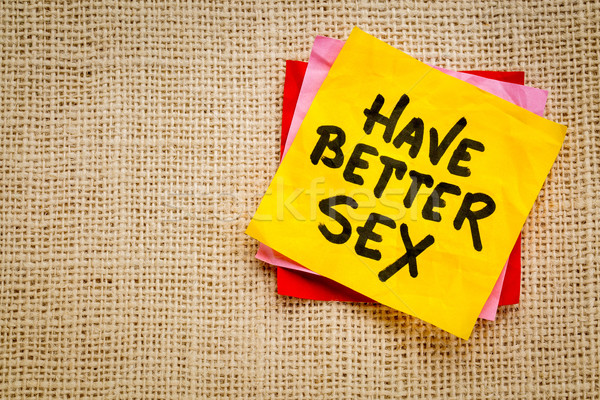Beter seks sticky note advies herinnering Stockfoto © PixelsAway