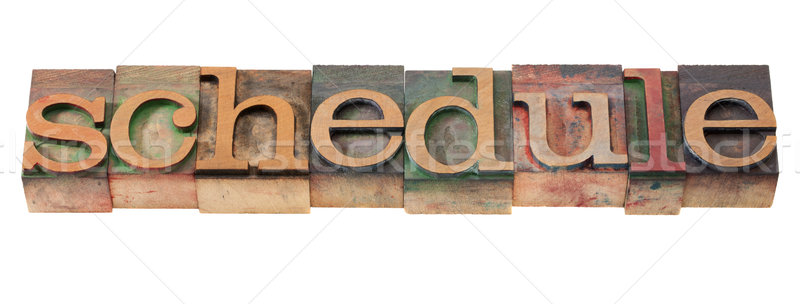 Schema woord type vintage houten Stockfoto © PixelsAway