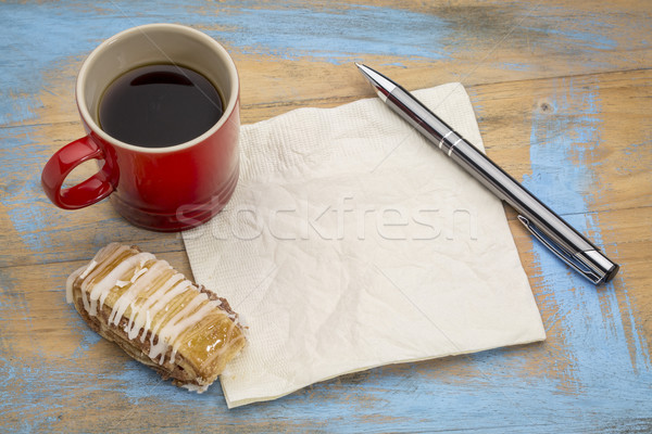 blank napkin with coffee and cookie Stock photo © PixelsAway