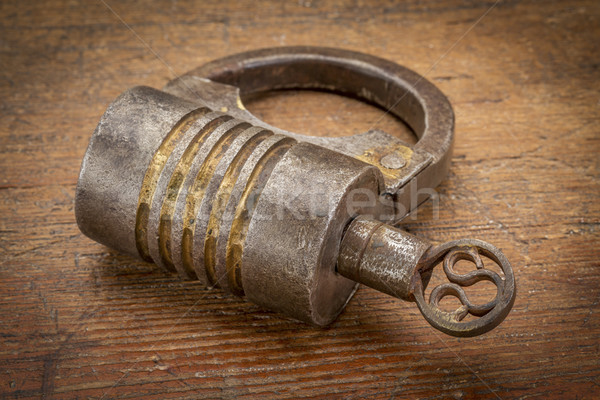vintage screw type iron padlock  Stock photo © PixelsAway