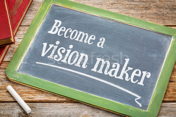 Stock photo: Become a vision maker on blackboard