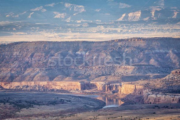 美國科羅拉多州 河 峽谷 日落 商業照片 © PixelsAway