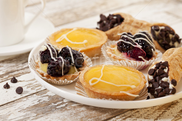 fruit mini tarts and coffee Stock photo © PixelsAway