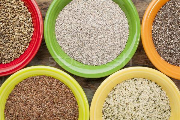 chia, flax and hemp seeds Stock photo © PixelsAway
