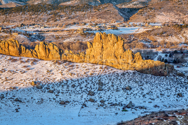 Ruggegraat rotsformatie bergen noordelijk Colorado winter Stockfoto © PixelsAway