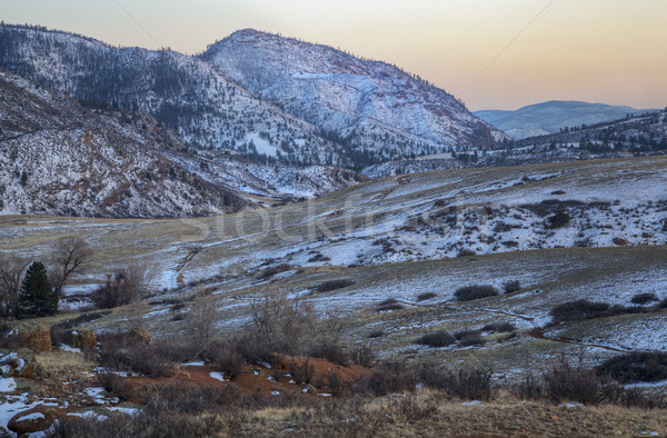winter dusk at mountain valley Stock photo © PixelsAway