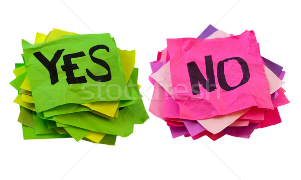 yes and no - voting, poll or survey concept Stock photo © PixelsAway