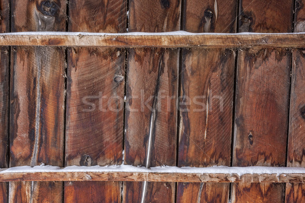 Vieux grange bois neige mur clôture [[stock_photo]] © PixelsAway