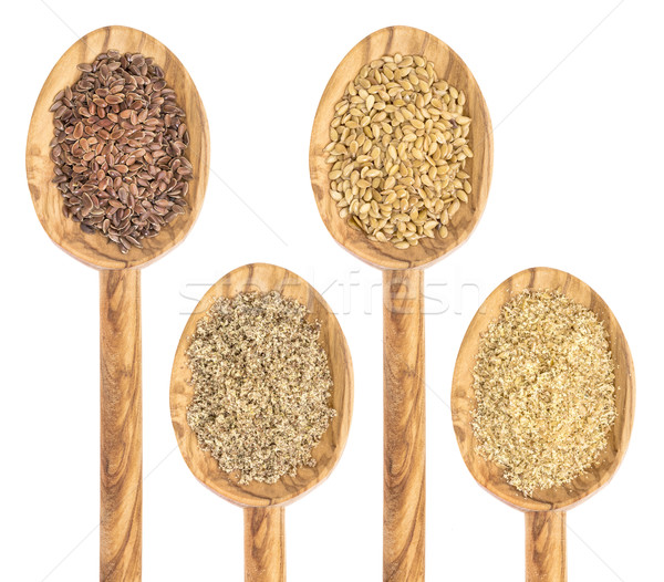 Stock photo: flax seed and meal