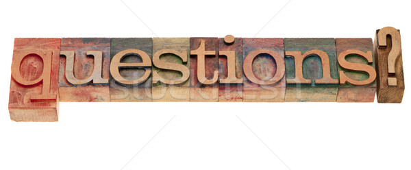 Kérdések magasnyomás szó klasszikus fából készült Stock fotó © PixelsAway