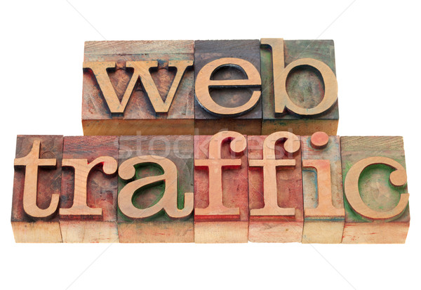 web traffic in letterpress type Stock photo © PixelsAway