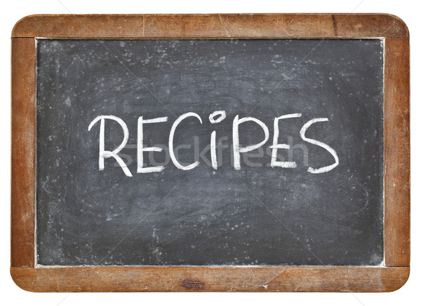 recipes word on blackboard Stock photo © PixelsAway