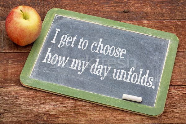 Positive affirmation phrase on blackboard Stock photo © PixelsAway