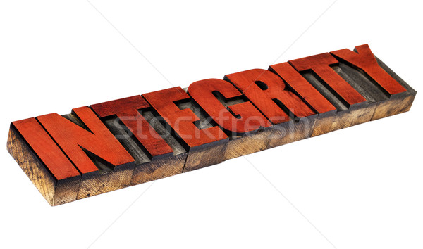 integrity wordabstract  in wood type Stock photo © PixelsAway