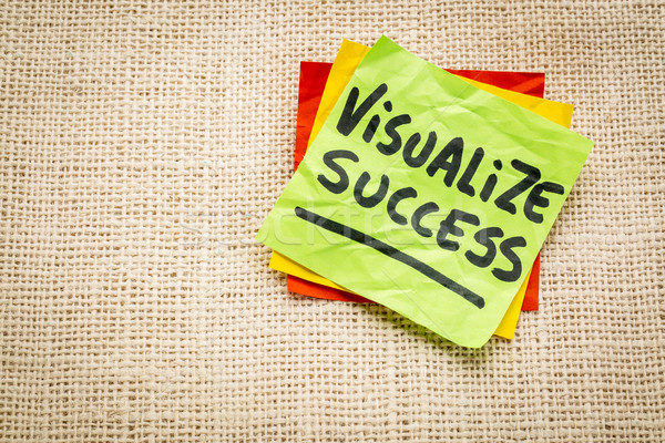 visualize success advice  on sticky note Stock photo © PixelsAway